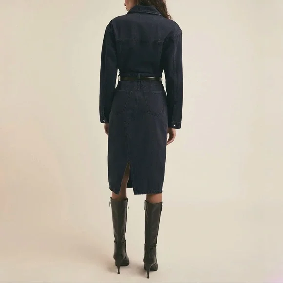 Favorite Daughter the City Long Sleeve Denim Jean Dress in Size 25 - Picture 5 of 8